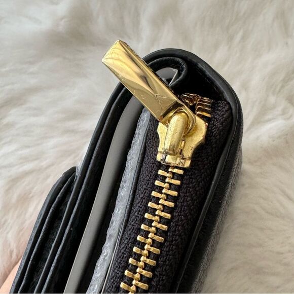 Tory Burch Amanda Trifold Compact Wallet with Zip-around Pouch Black - Picture 12 of 14